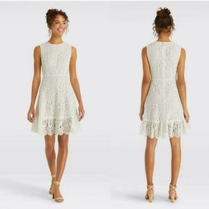 Draper James NWT Lace A-Line Dress Willow White 10